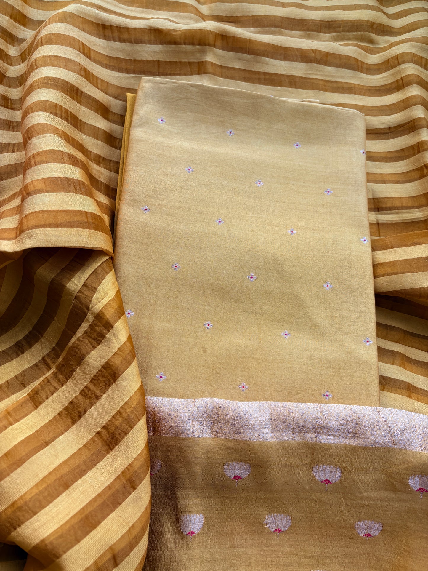 Yellow Chiniya silk suit set