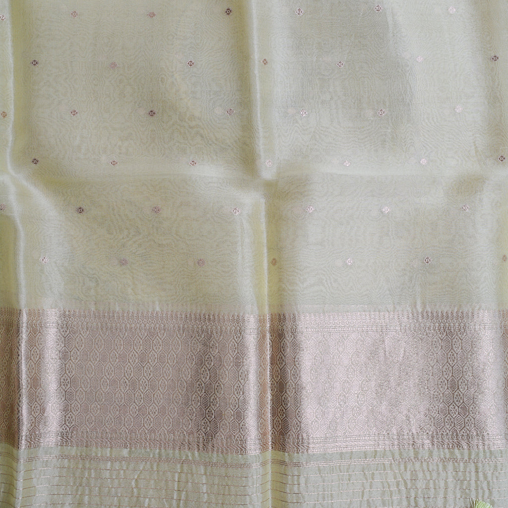 Lime kora silk kadhwa suit set
