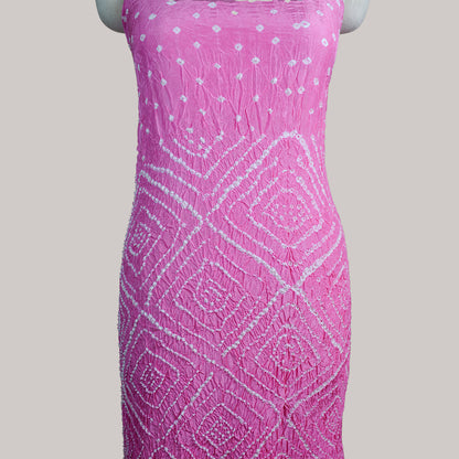 Pink bandhani paithani suit set