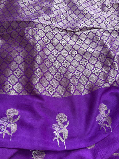 Purple moonga silk suit set