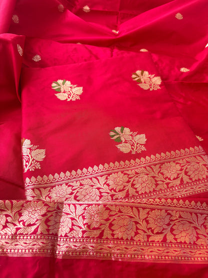 Red Katan by katan meenadar silk suit