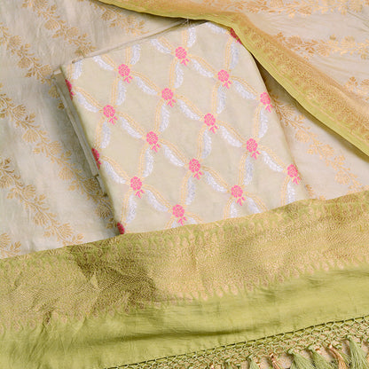 Green shaded Meena Kari shaded suit set
