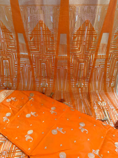 Orange silk Lehanga