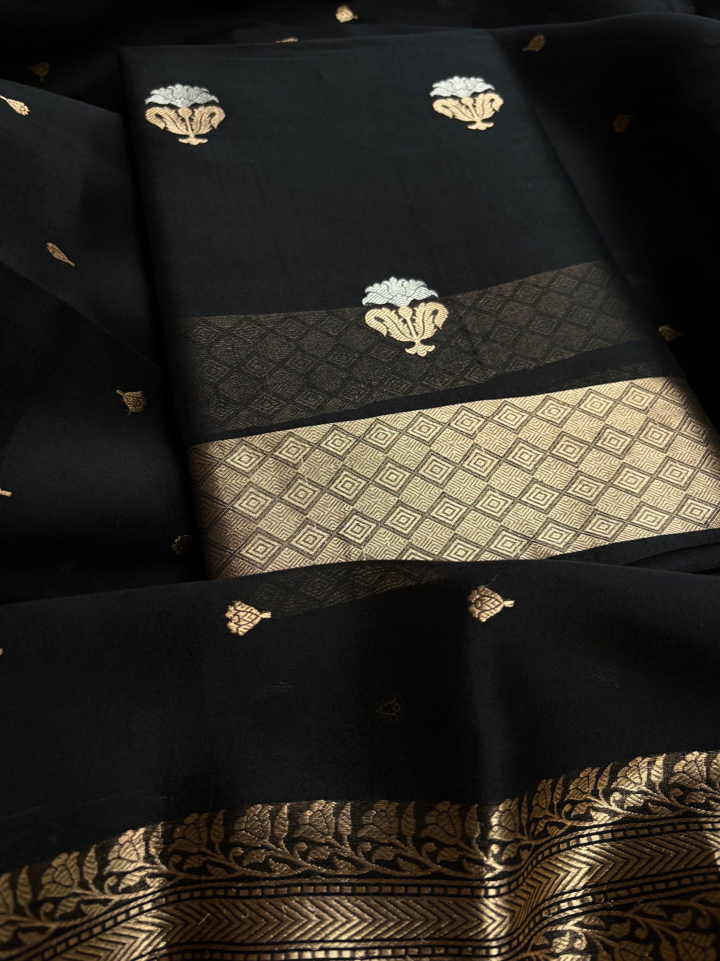 Black kora kadhwa 3 piece suit set