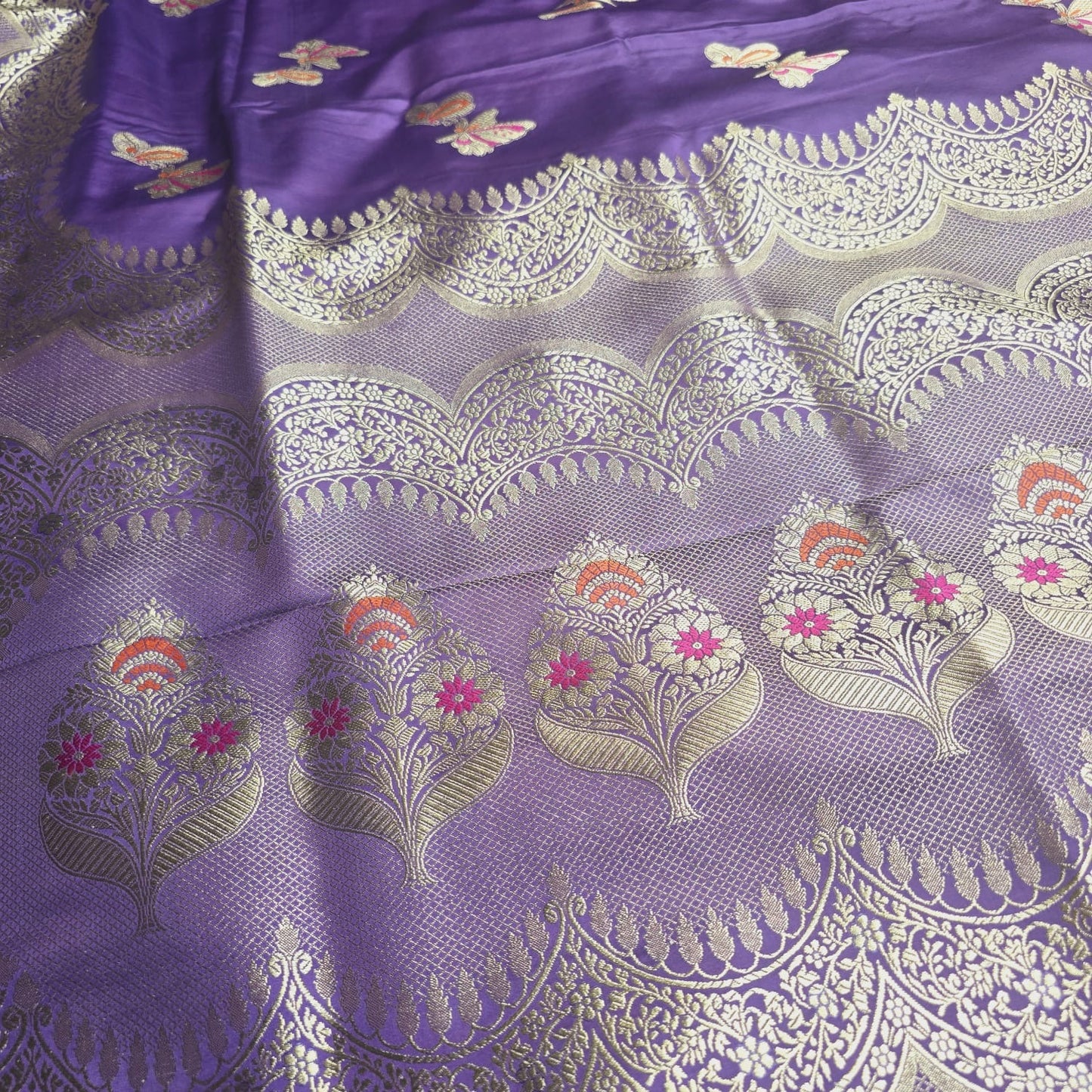 Premium Mashru silk  Meenakari Banarasi saree.