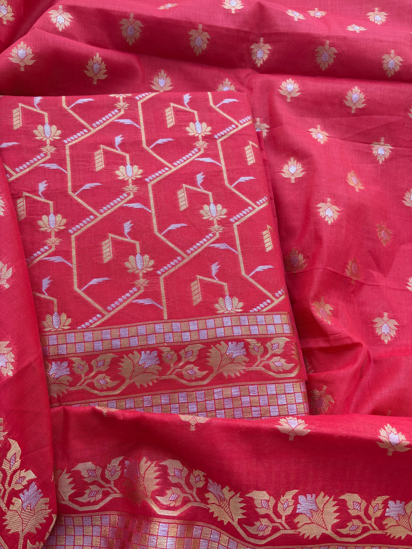Red Chanderi Sona Rupa suit set