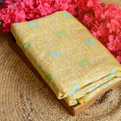 Lime green katan silk fabric