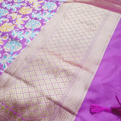 Pink Cotton chiniya silk full Jaal dupatta