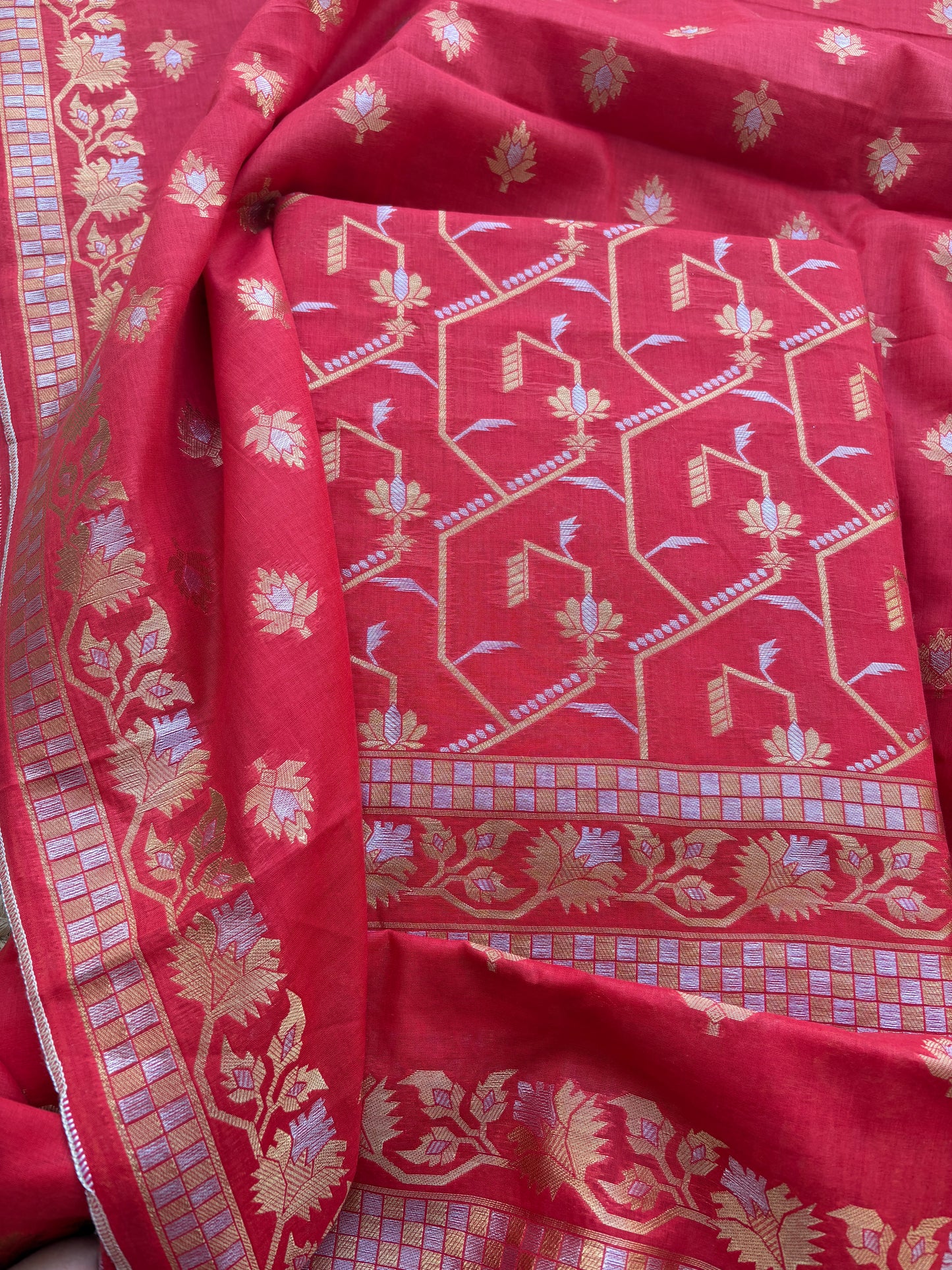 Red Chanderi Sona Rupa suit set