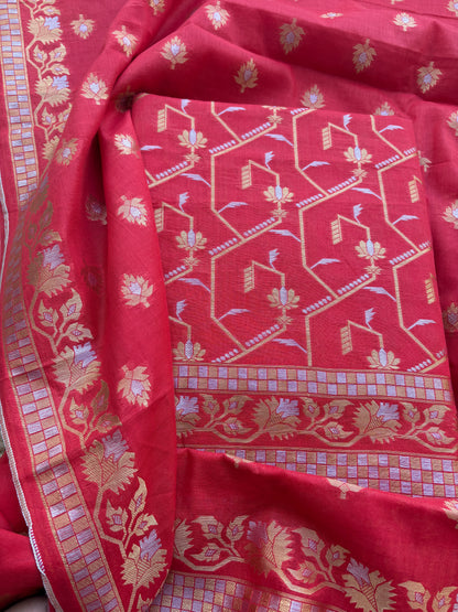 Red Chanderi Sona Rupa suit set