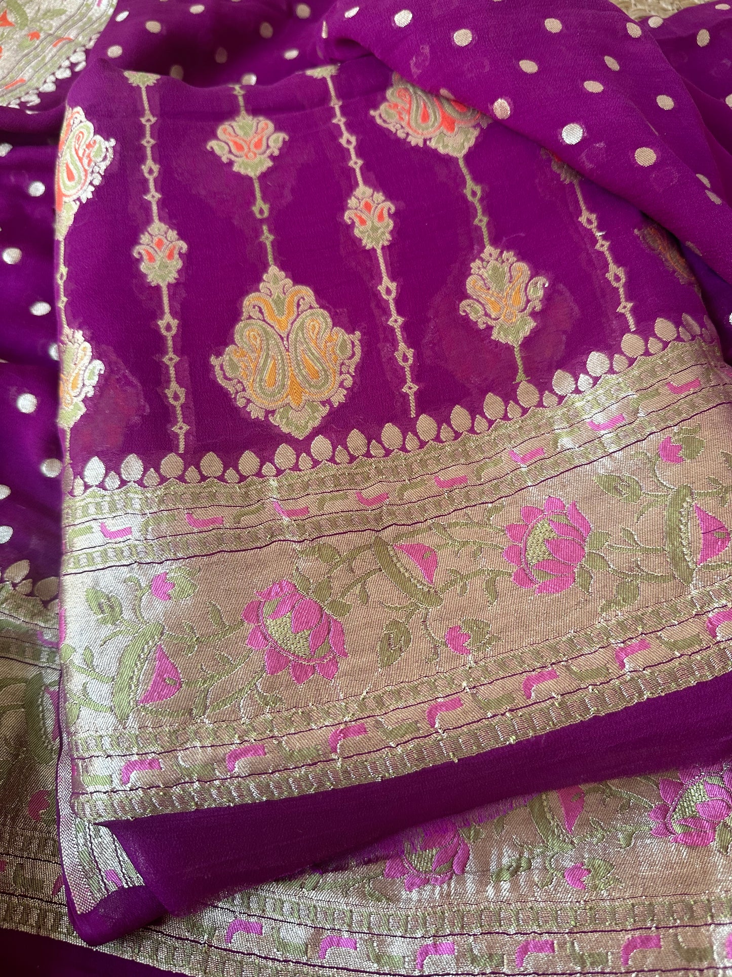 Magenta khaddi georgette Tilfi weaving 2 piece set