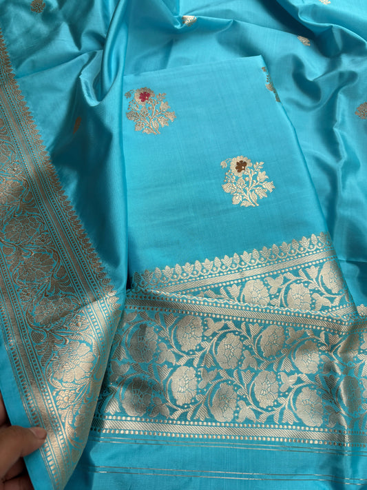 Blue katan by katan kadhwa meenadar suit set