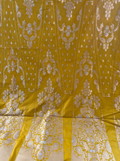 Yellow silk lehanga