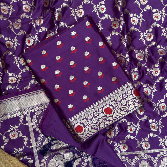 Purple mulberry silk suit set