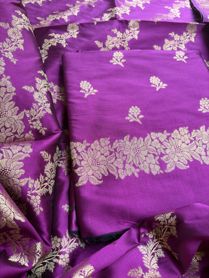 Magenta premium silk 3 piece suit set