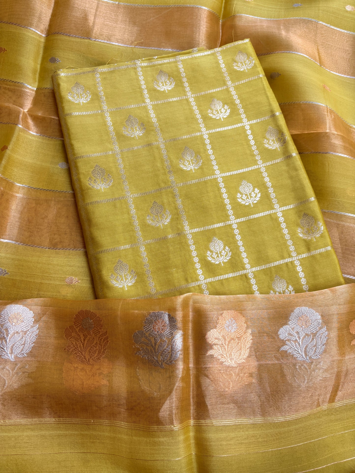 Lime green Chiniya kora suit set