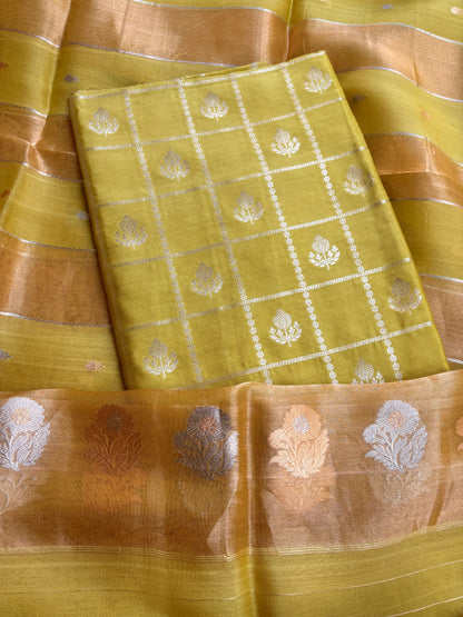 Lime green Chiniya kora suit set