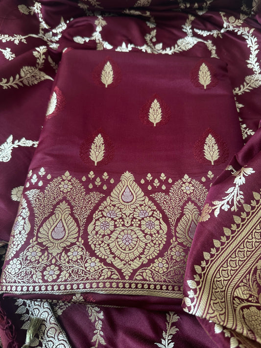 Maroon premium mashru silk suit