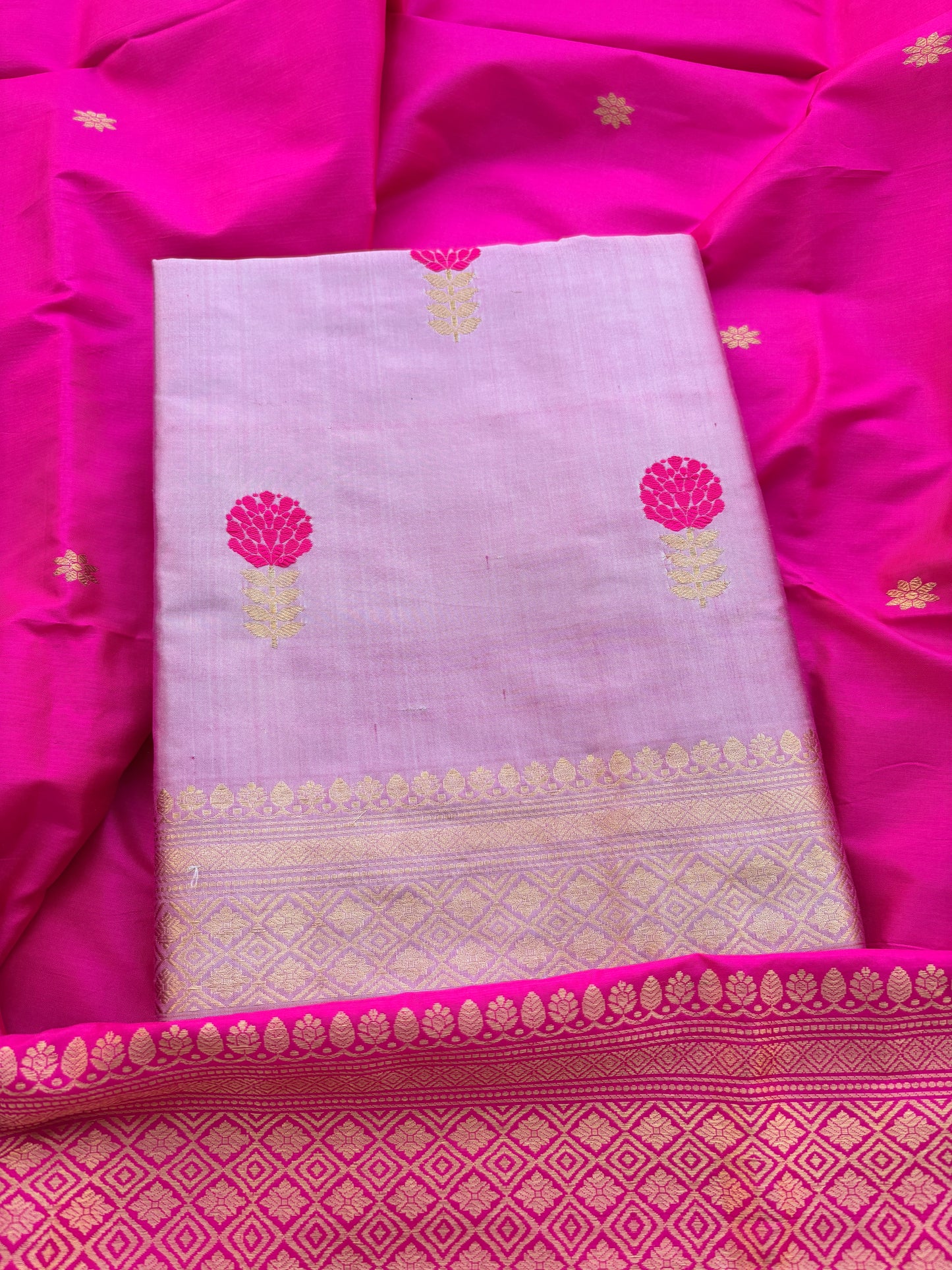 Pink lavender katan by katan silk suit set