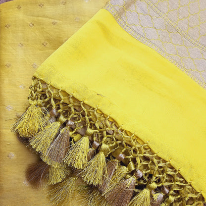 Lemon moonga kurta, khaddi georgette dupatta and plain moonga bottom