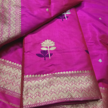 Pink katan by katan silk 3 pice suit set