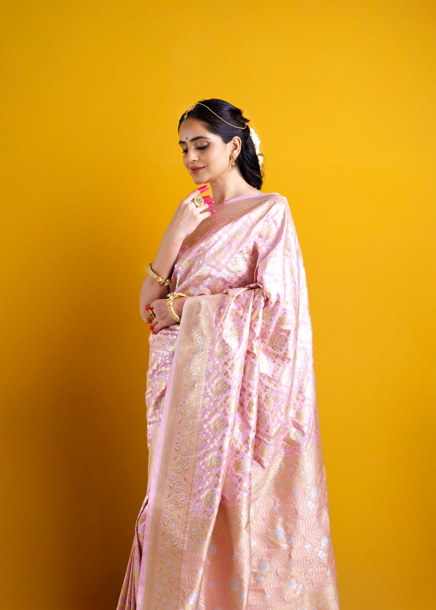 Pink Sona Roopa Mashru Silk Saree