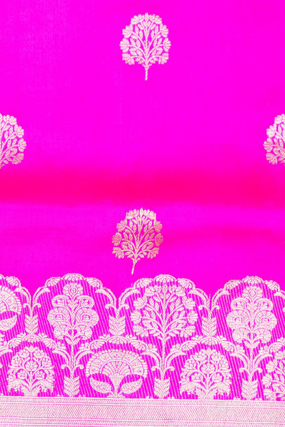 Rani Pink Raw Mango silk saree