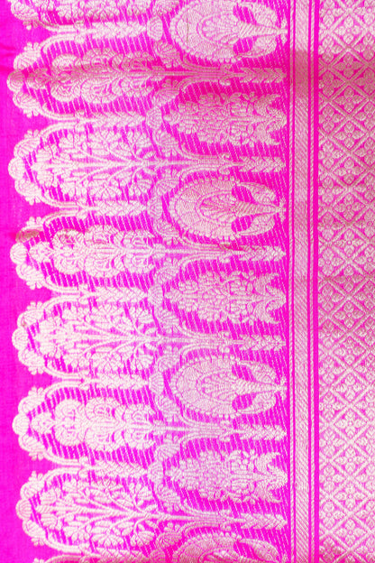 Rani Pink Raw Mango silk saree