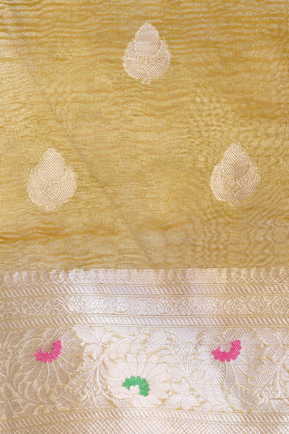 Yellow Crush tissue Meenadar Saree