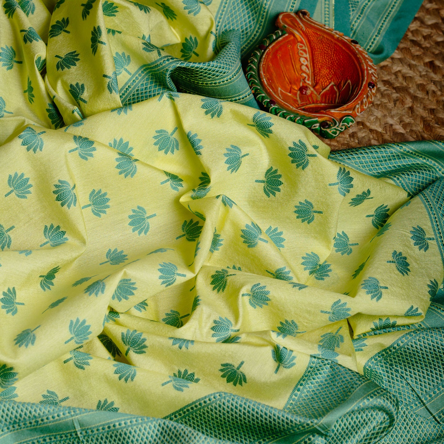 Yellow Premium Chanderi Cotton Heavy Suit Set