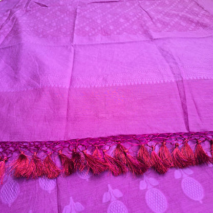 Purple Cotton Jacquard full weaving 3 pieces suit.